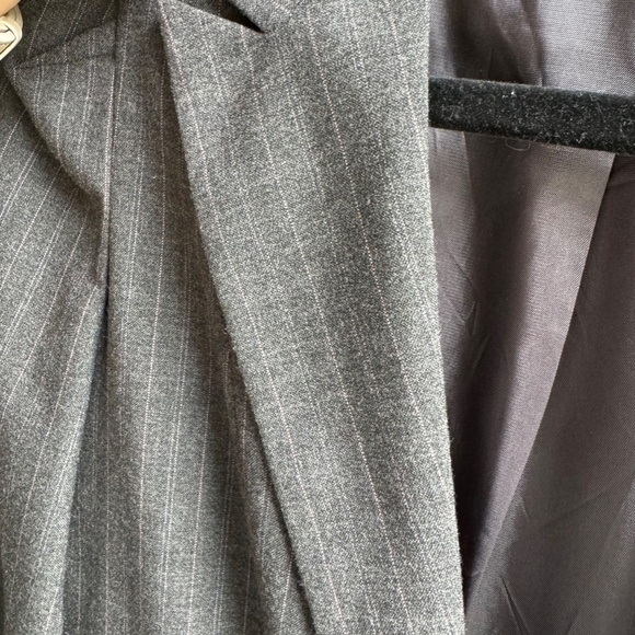 Charcoal Grey with Pale Pink Pinstripe Blazer - Picture 4 of 4